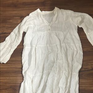 Cream Long-Sleeve Tunic Top